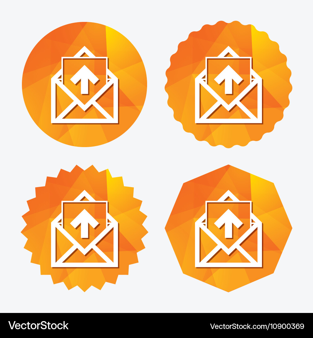 Mail icon envelope symbol outbox message sign Vector Image