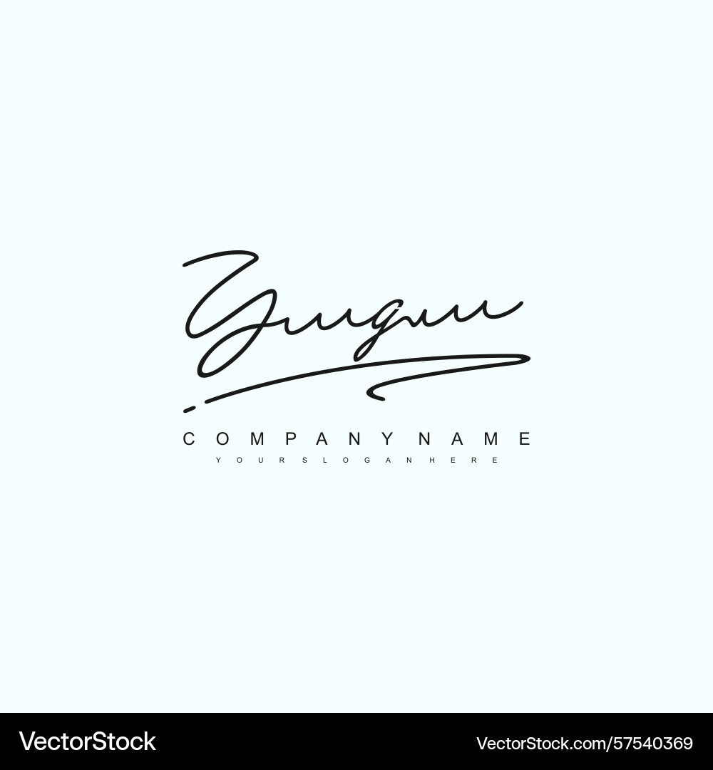 Minimal signature logo design with yg initials Vector Image