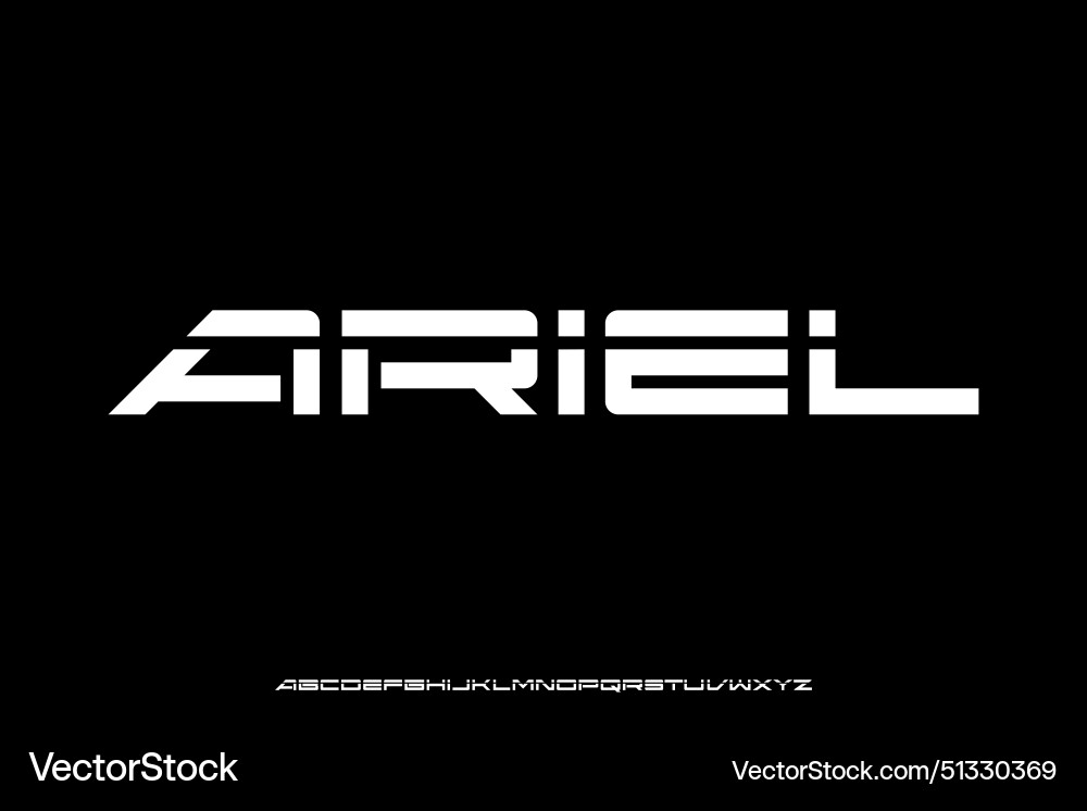 Modern futuristic ariel alphabet display font Modern futuristic ariel alphabet display font vector image