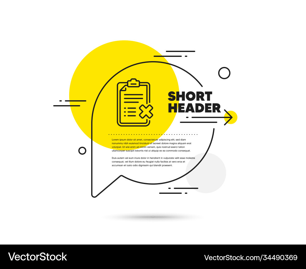 Reject checklist line icon decline document sign Reject checklist line icon decline document sign vector image