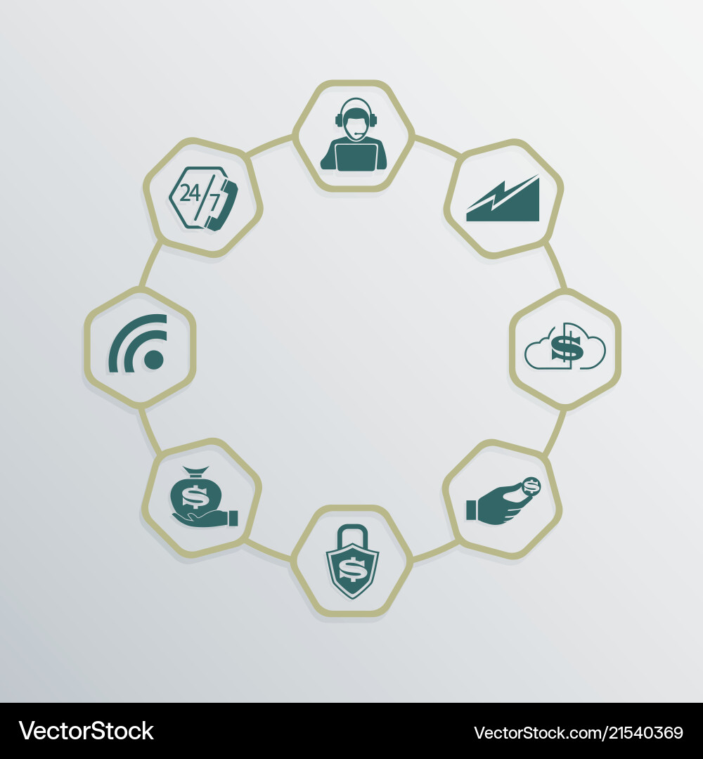 Round composition with elements of the internet Round composition with elements of the internet vector image
