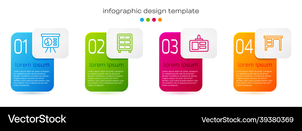 Set line board with graph archive papers drawer Set line board with graph archive papers drawer vector image
