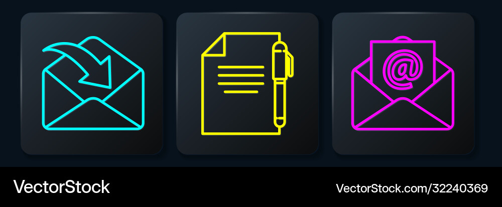 Set line envelope mail and e-mail document Vector Image