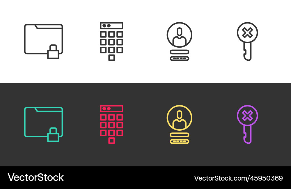 Set line folder and lock password protection Set line folder and lock password protection Vector Image