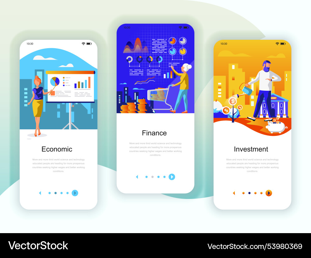 Set of onboarding screens user interface kit Vector Image