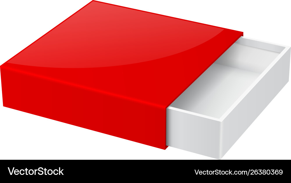 Slider box red blank open mock up vector image