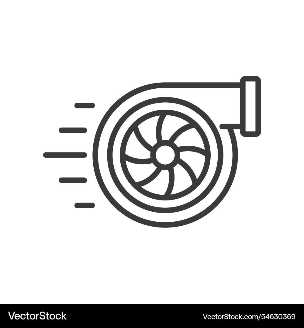 Turbo icon in line design speed engine vector image