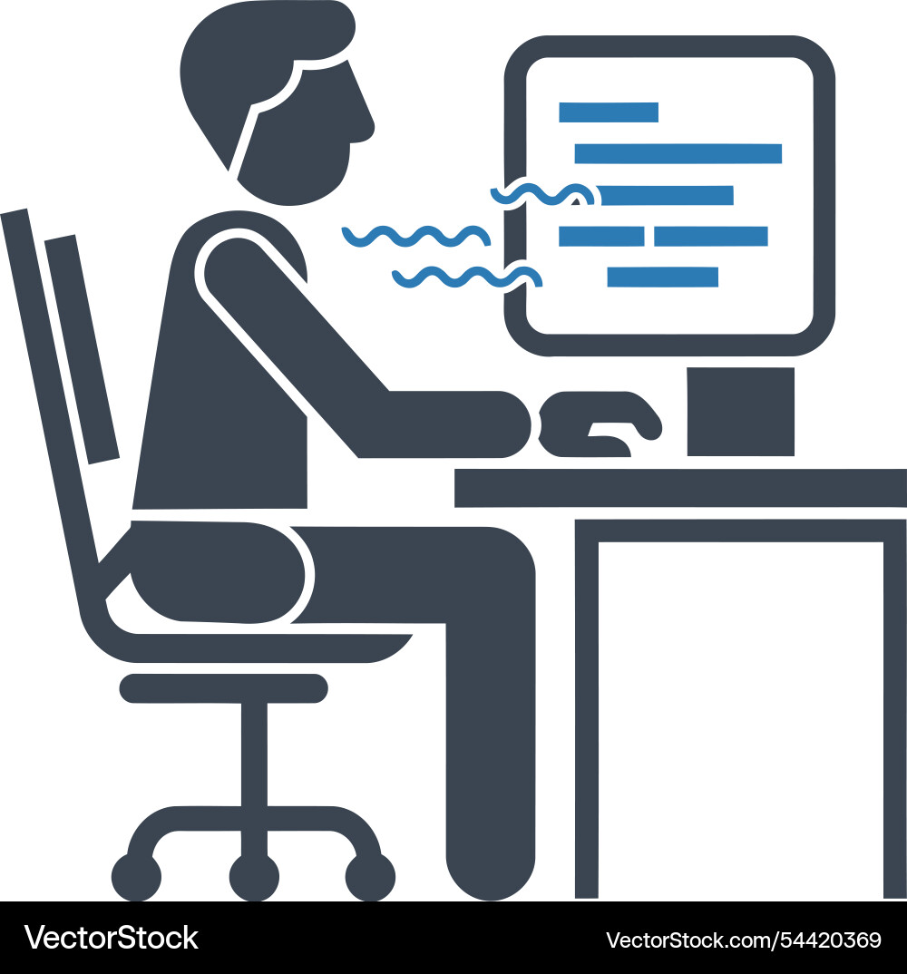 Typing programming task desk icon vector image