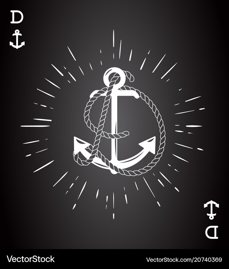 Vintage label with an anchor and letter made Vintage label with an anchor and letter made vector image