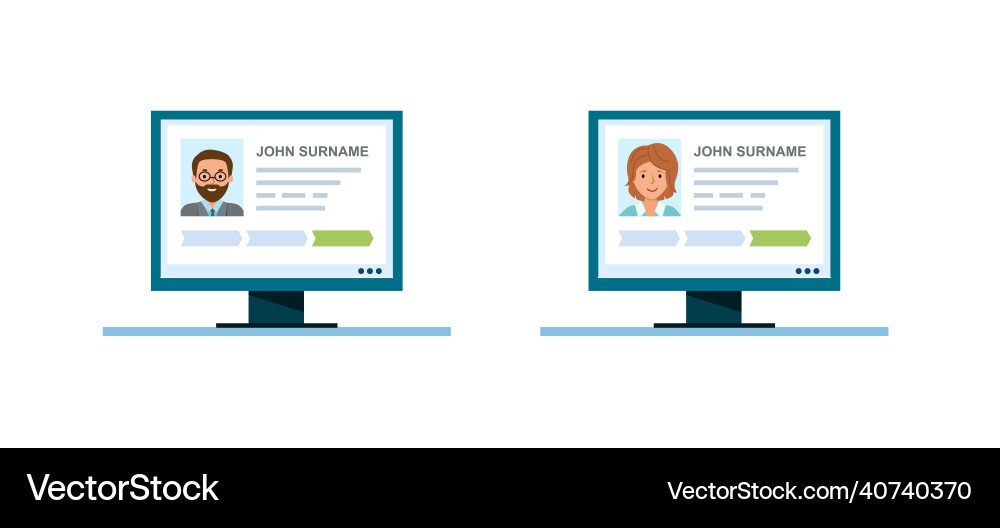 A profile account on computer for man A profile account on computer for man vector image