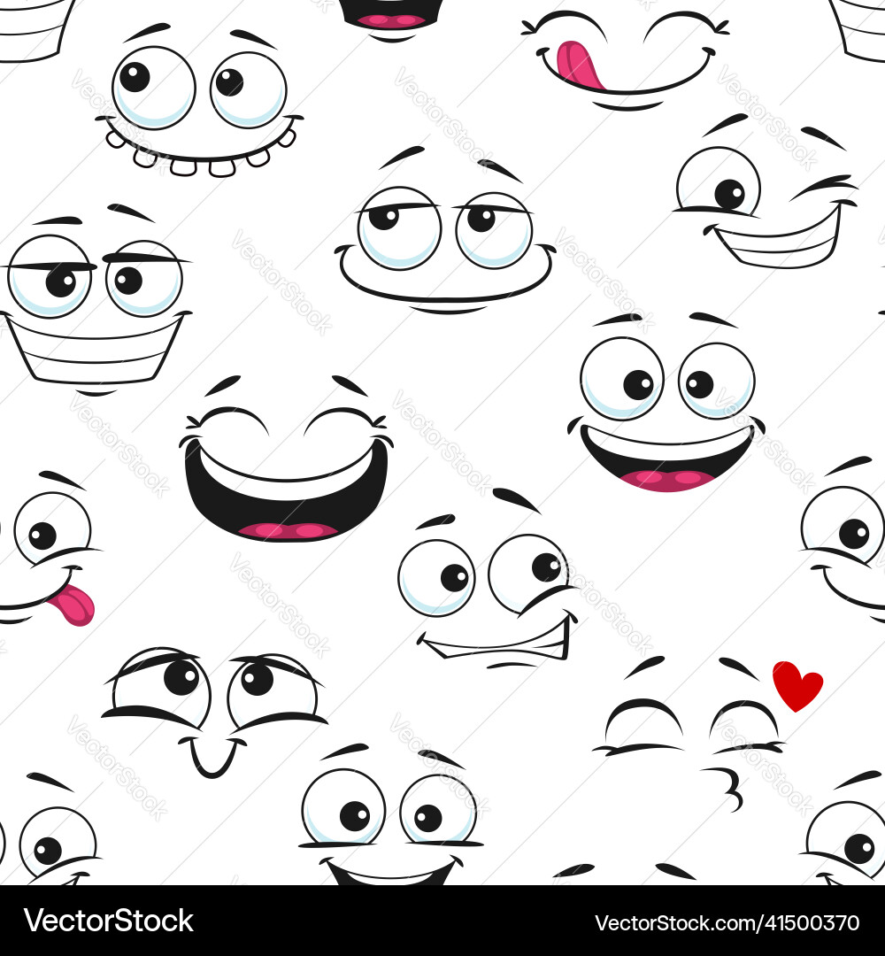 Cheerful Smiling Faces Pattern Vector Image