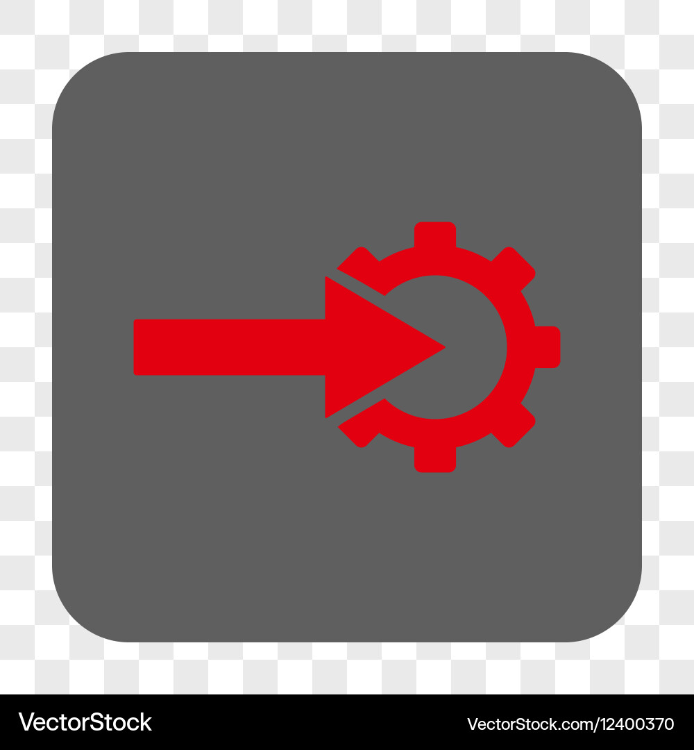 Cog integration rounded square button vector image