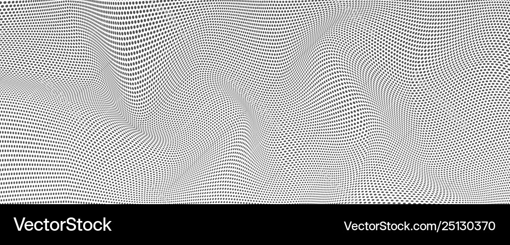Halftone effect from dots background wavy vector image