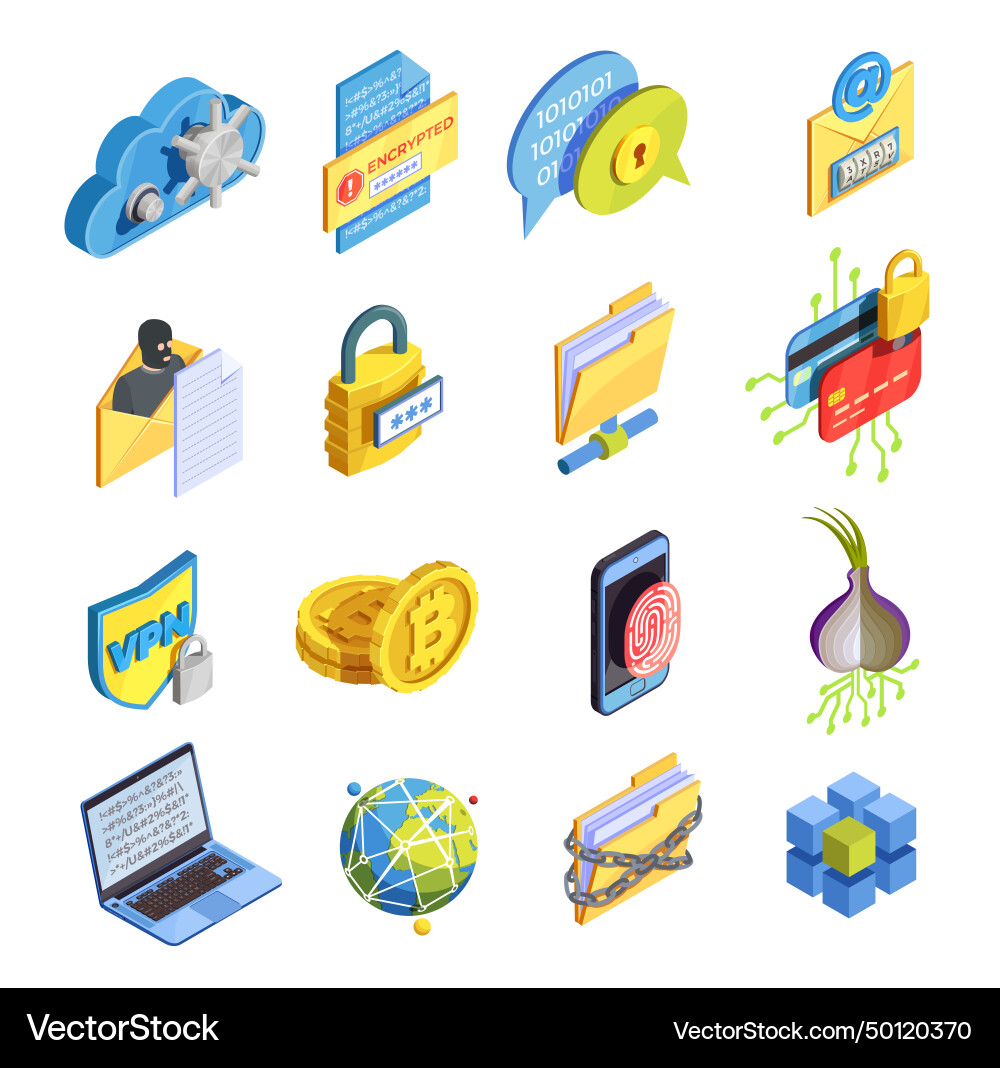 Internet security icon set Internet security icon set vector image