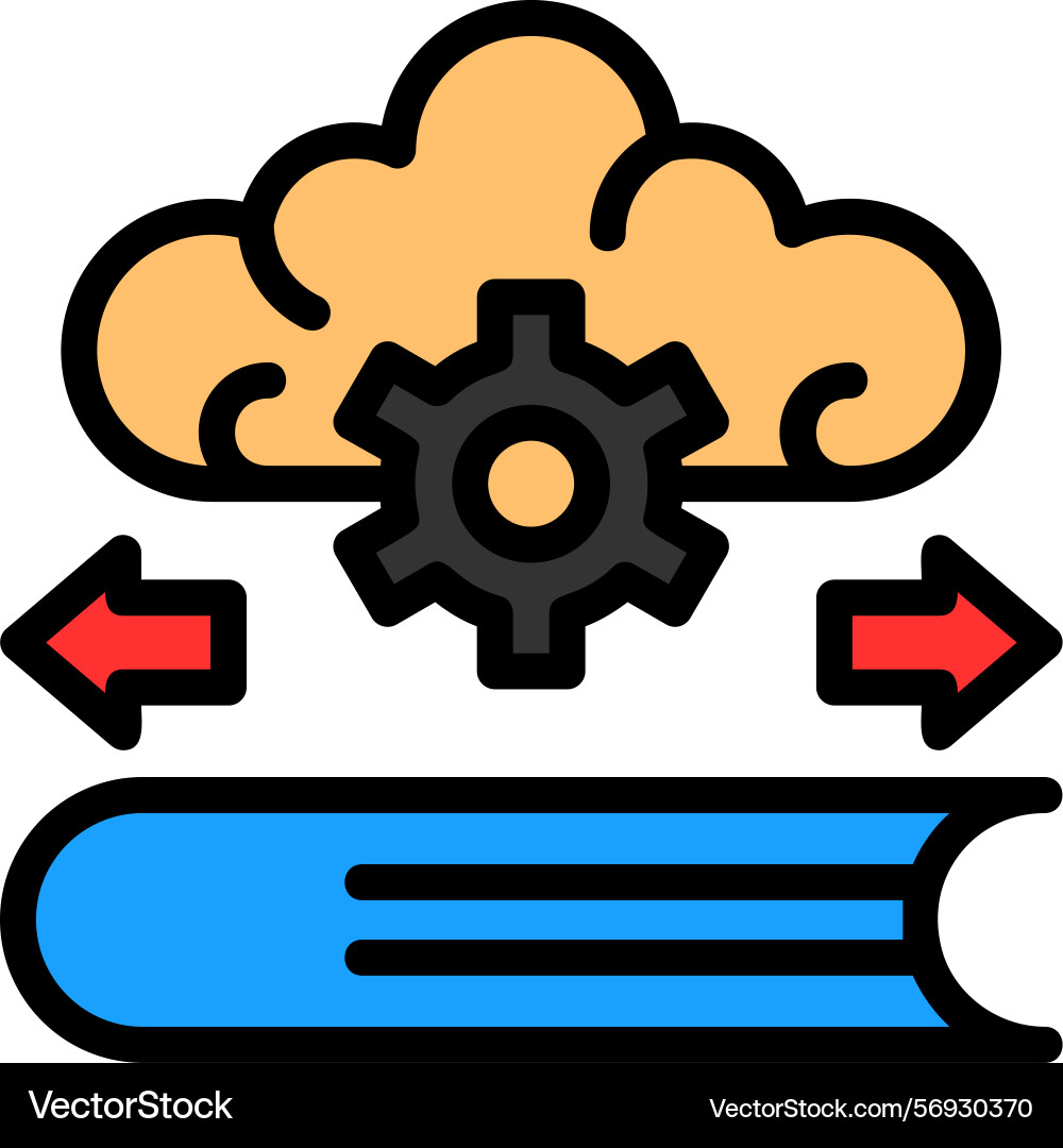 Learn flow iq line filled style icon design vector image