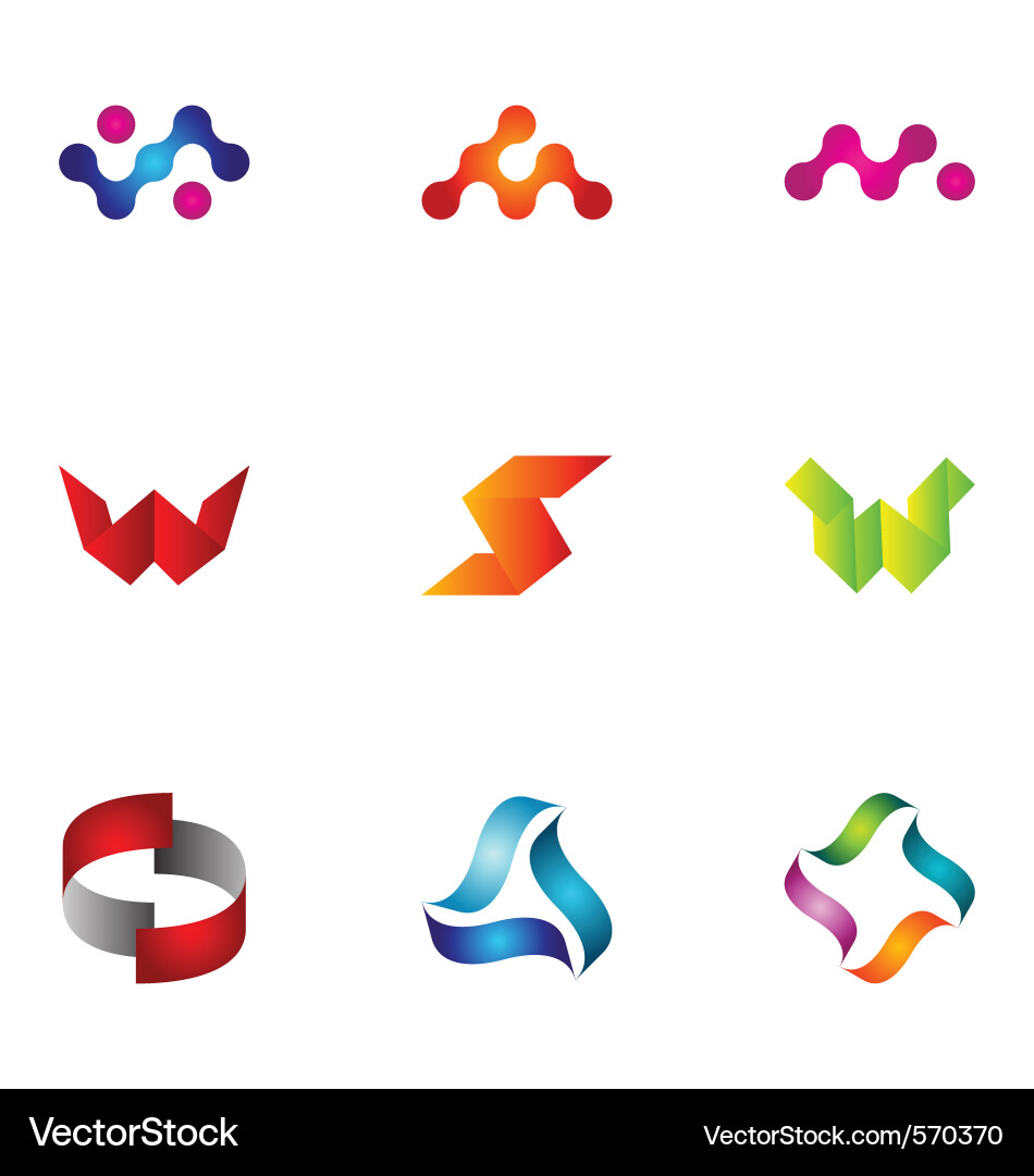 Modern Icon Set - Abstract Shapes vector image