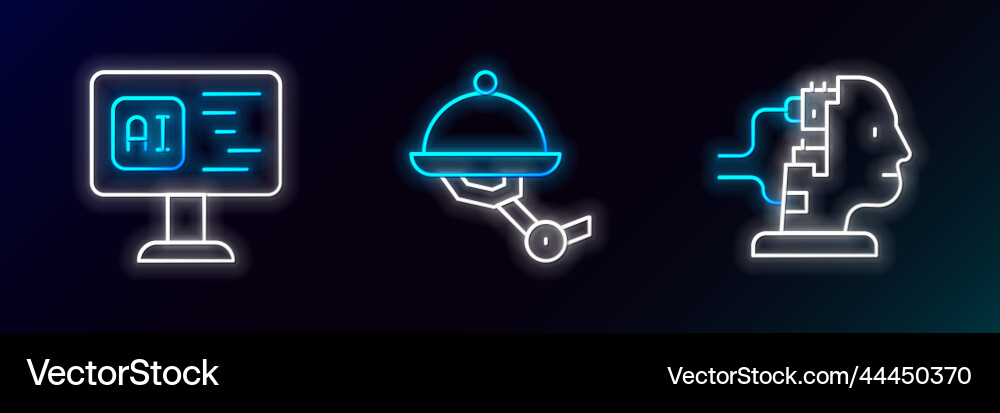 Set line robot for maintenance software Vector Image