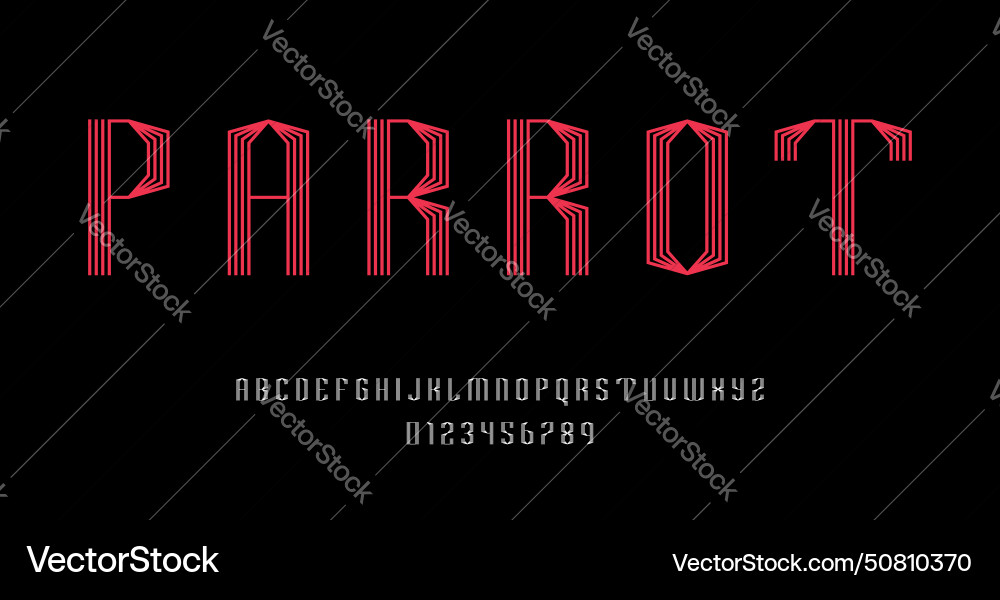 Set of alphabets font letters and numbers Set of alphabets font letters and numbers vector image