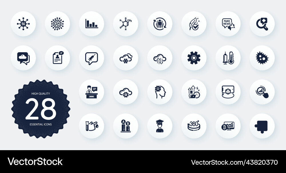 Set of science icons such as vaccine message Set of science icons such as vaccine message vector image