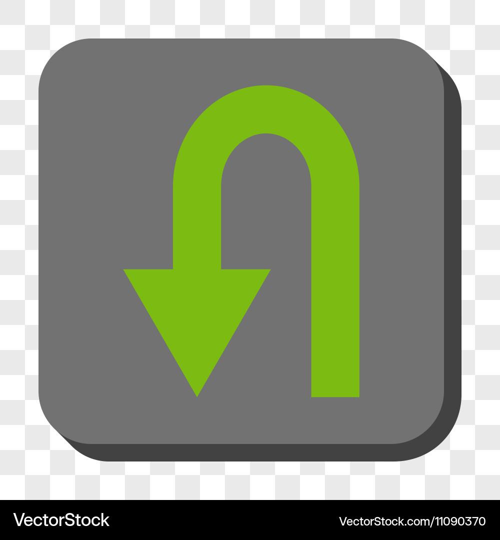 Turn back rounded square button Vector Image