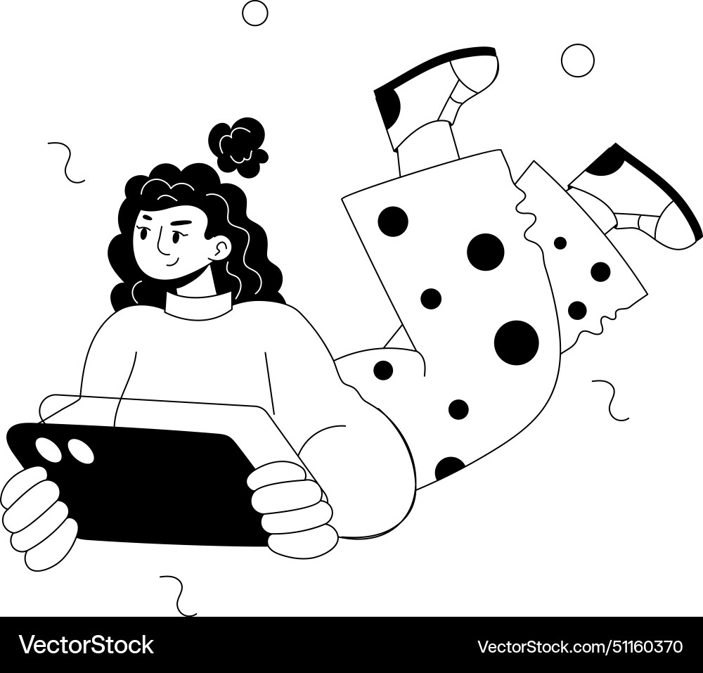 Watching mobile Royalty Free Vector Image - VectorStock