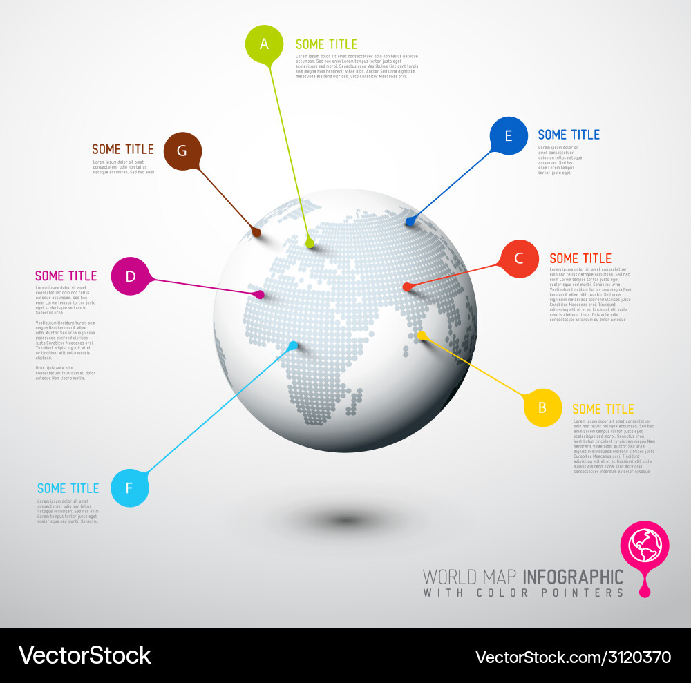World Globe with Pointer Marks vector image