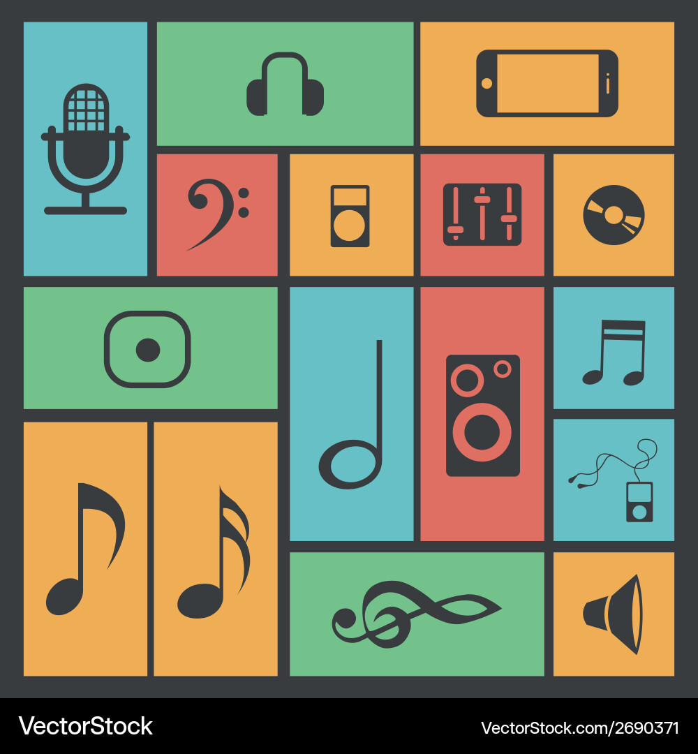 Abstract music objects on a special background vector image