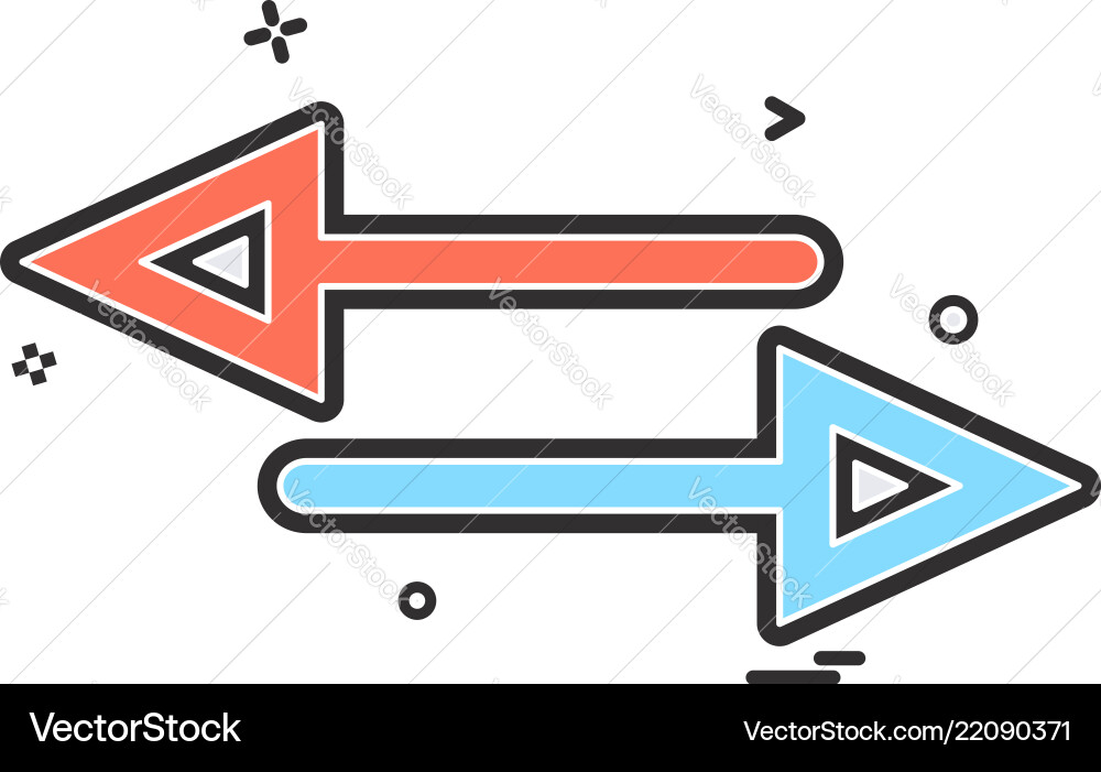 Arrow cross two way icon design Arrow cross two way icon design vector image