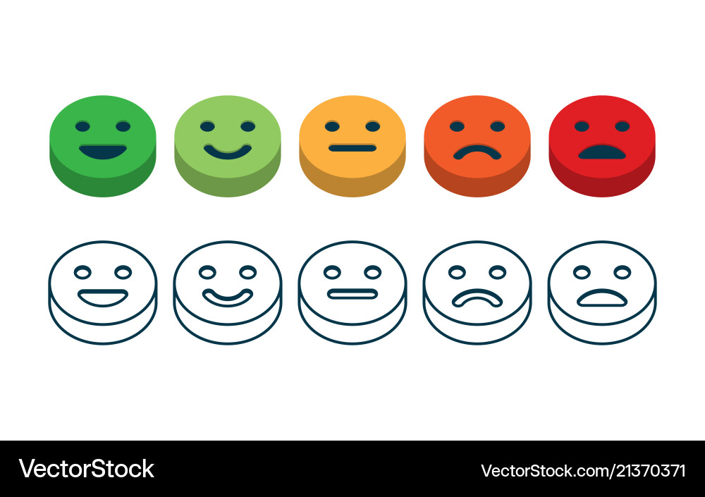 Bewertung Zufriedenheit Feedback in Form von Emotionen Bewertung Zufriedenheit Feedback in Form von Emotionen vektorbild