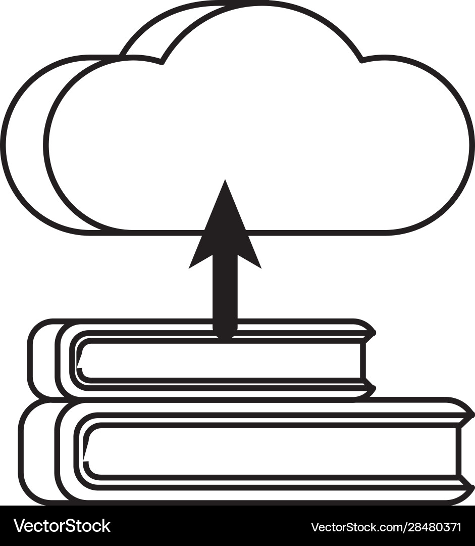 Cloud computing server with books technology Cloud computing server with books technology vector image