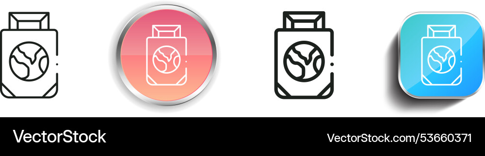 Eco bag icon thin linear regular and button style Vector Image