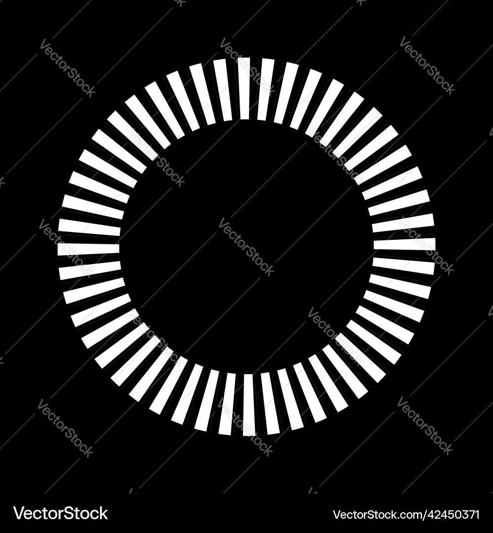 Geometric circle element with dashed lines radial Vector Image