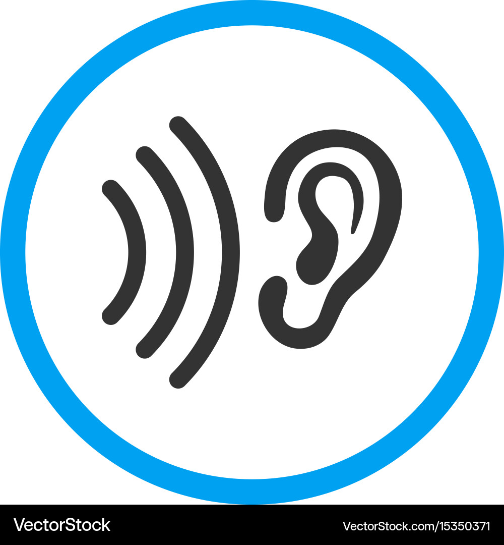 Listen rounded icon Royalty Free Vector Image - VectorStock