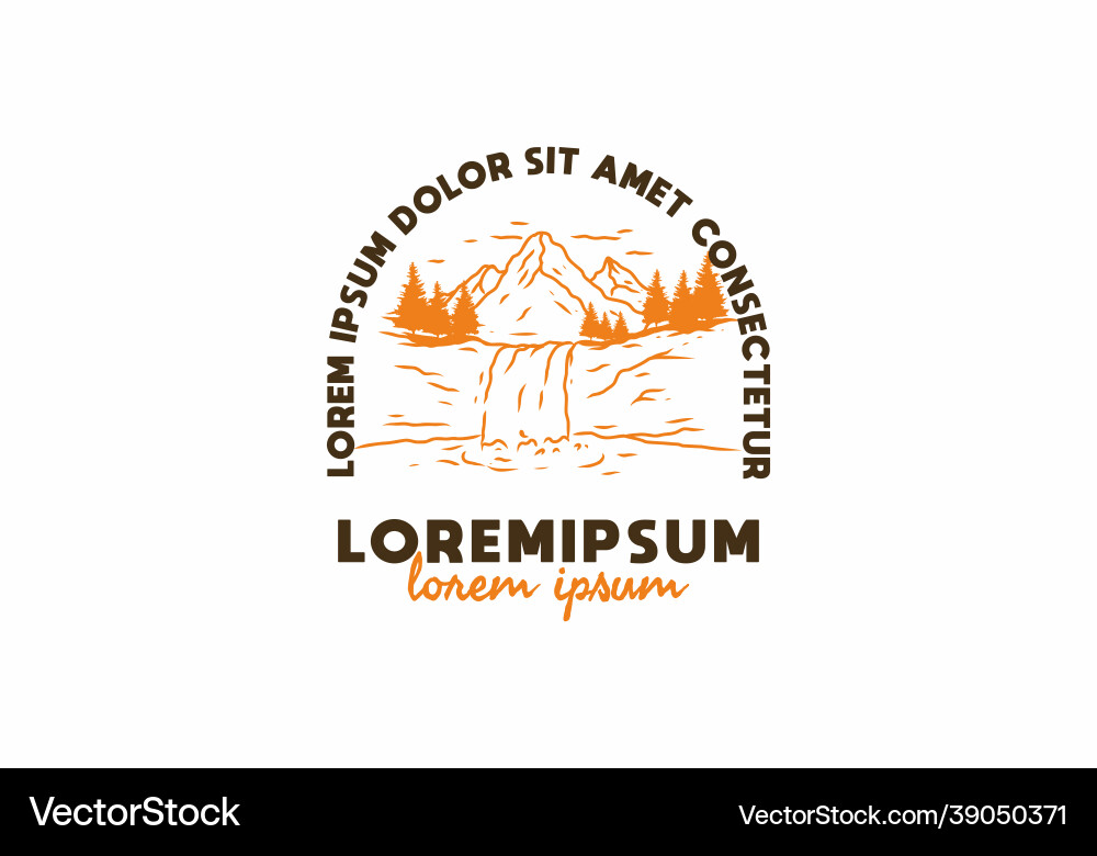 Lorelmlm Waterfall Line Art vector image