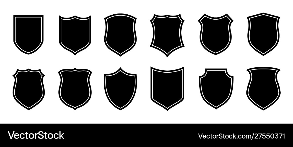 Military Shield Badge Shapes Vector Image