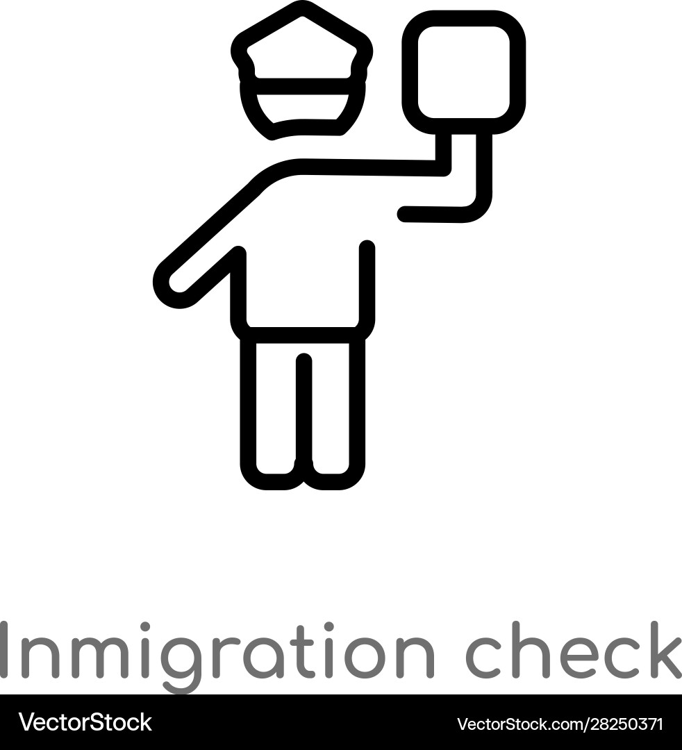 Outline inmigration check point icon isolated vector image