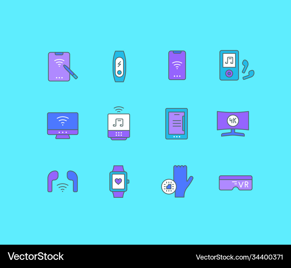 Set einfache Linie Icons moderne Gadgets Set einfache Linie Icons moderne Gadgets vektorbild