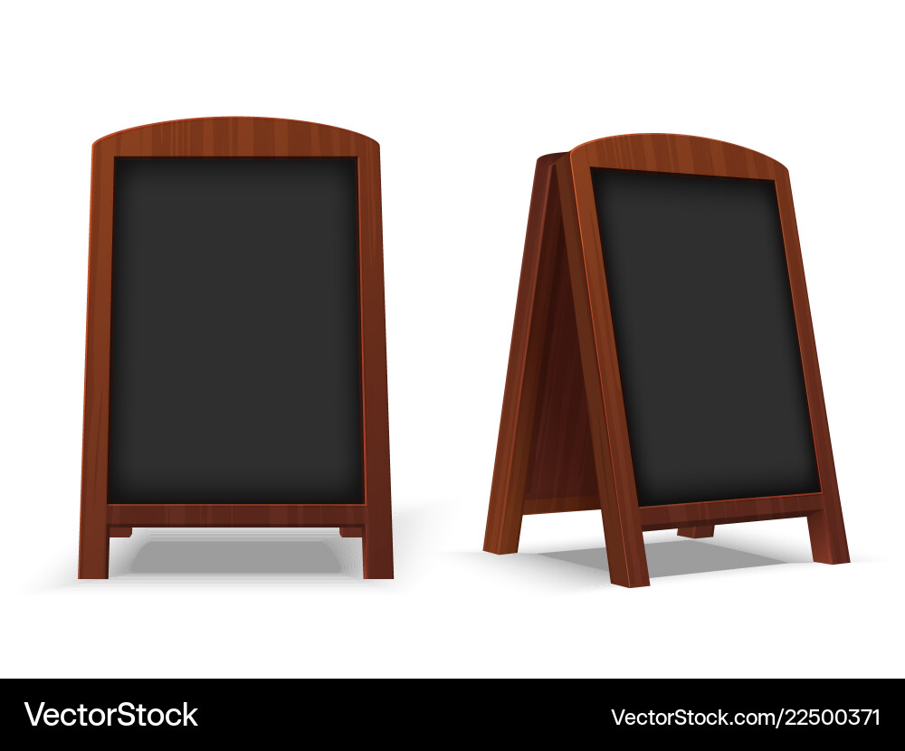 Sidewalk chalkboard outdoor restaurant blackboard vector image