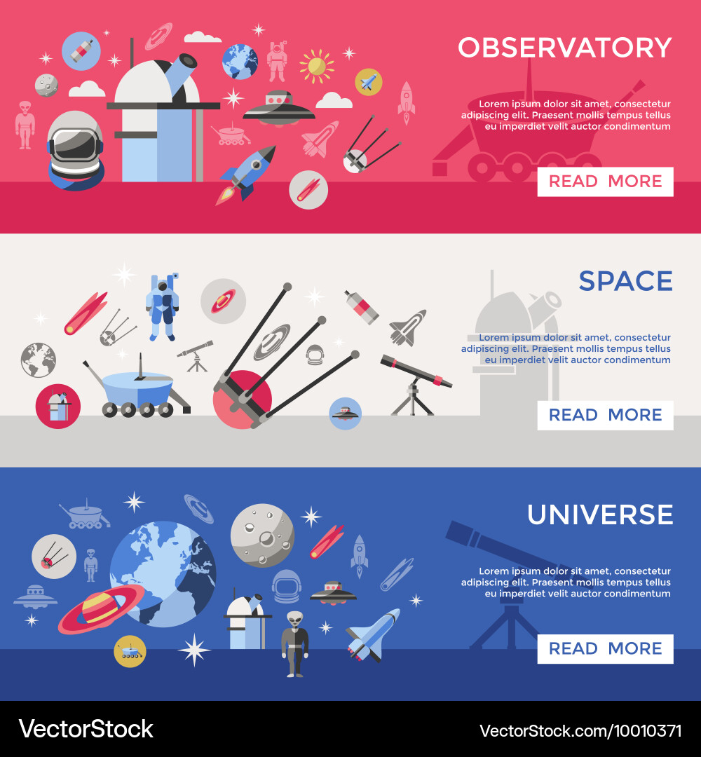 Space banner set Royalty Free Vector Image - VectorStock