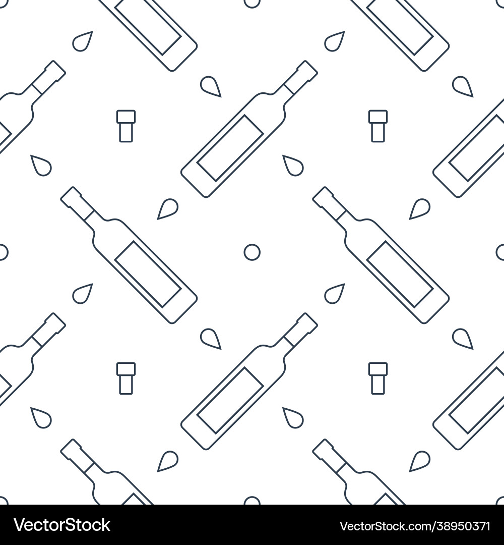 Vodka bottles seamless pattern with drops Vector Image