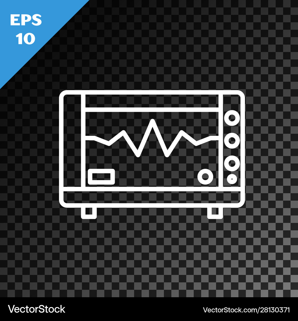 White line computer monitor with cardiogram icon White line computer monitor with cardiogram icon vector image