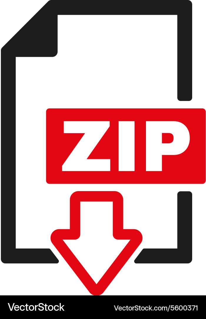 Zip file icon archive and compressed symbol vector image