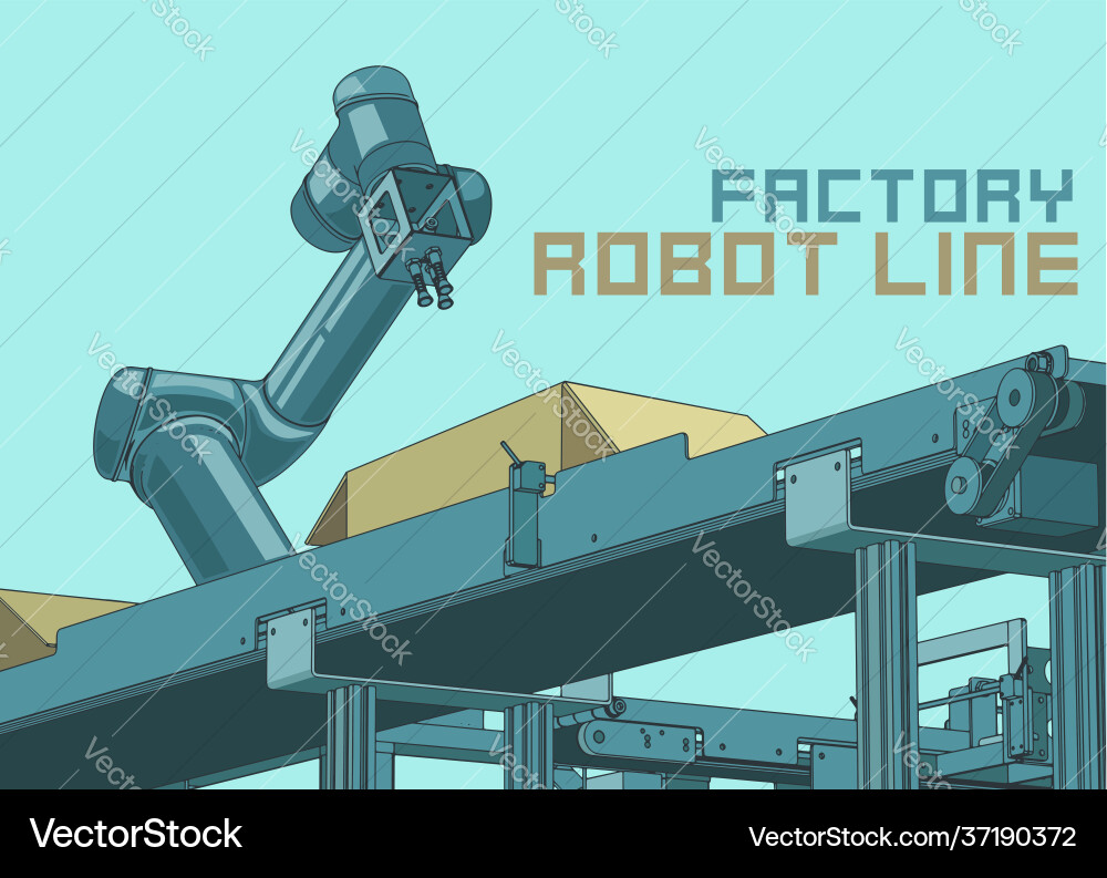 Automated factory line Automated factory line vector image