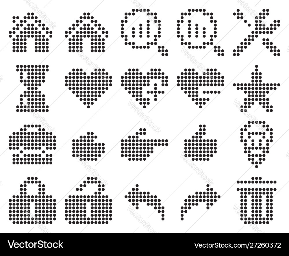 Dotted Icon Set - UI Elements vector image