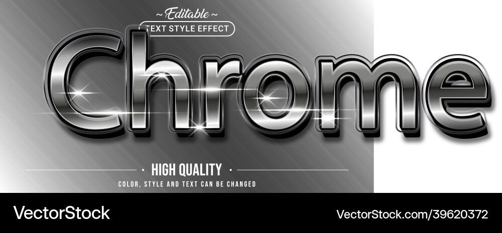 Editable text style effect - chrome Editable text style effect - chrome vector image
