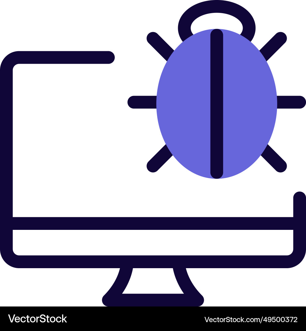 Error or software problem within desktop system Vector Image
