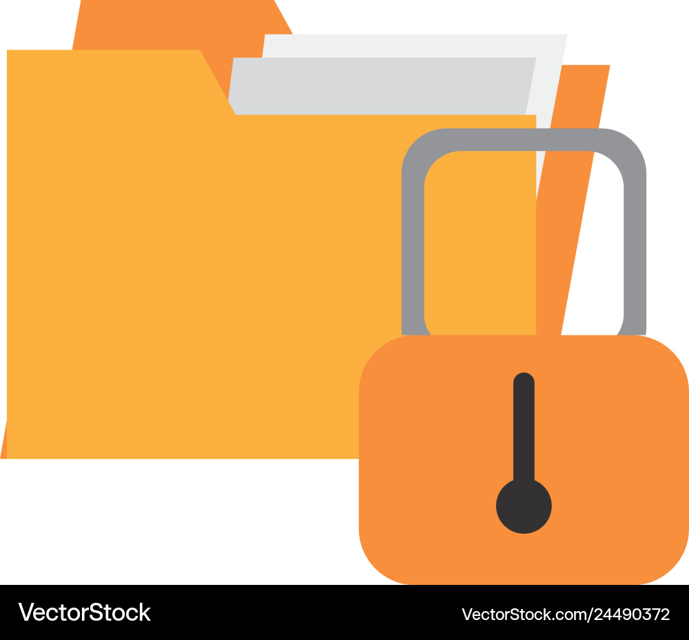 File folder with padlock File folder with padlock vector image