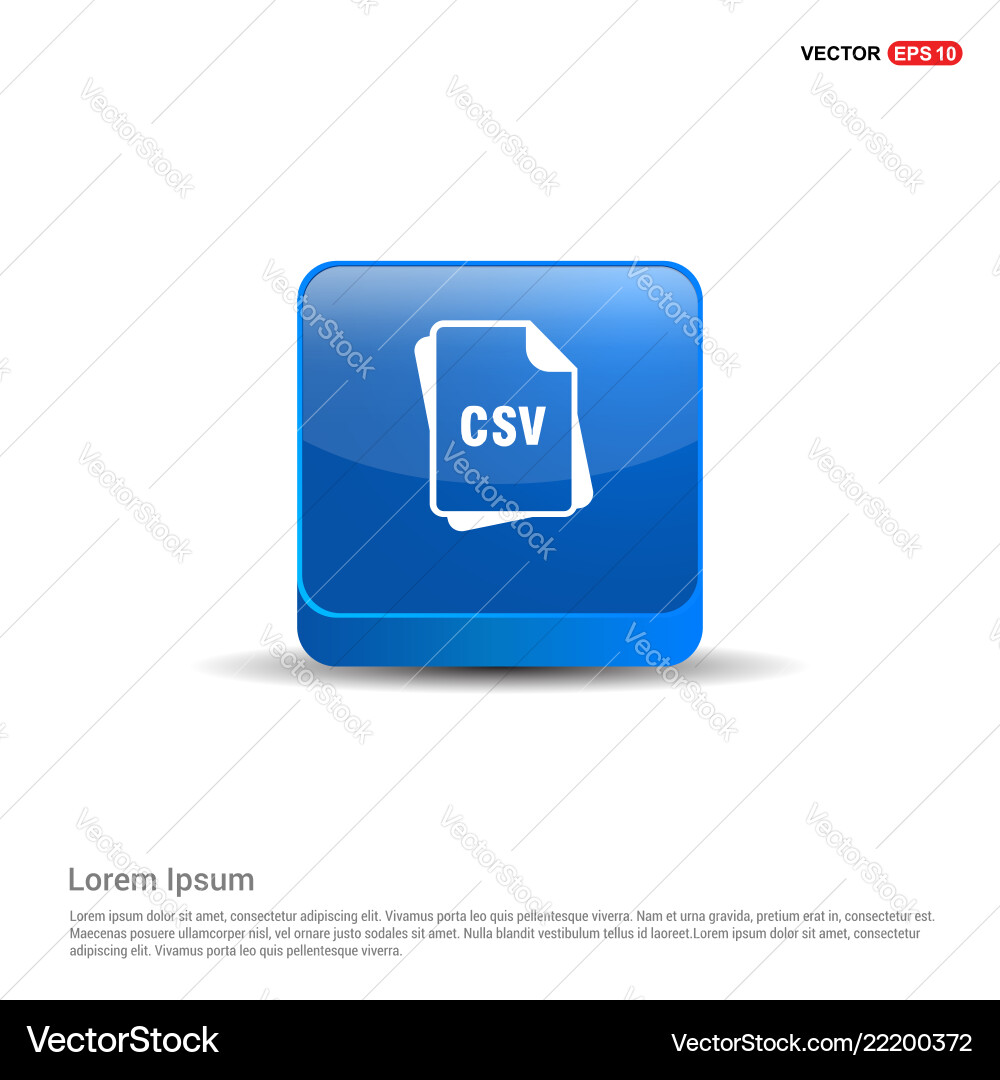 File format icon - 3d blue button File format icon - 3d blue button Vector Image