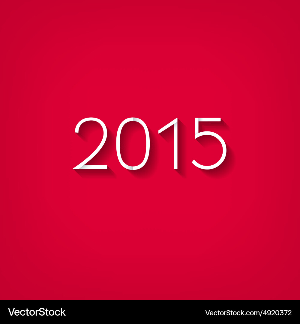Flat style number 2015 with shadow vector image