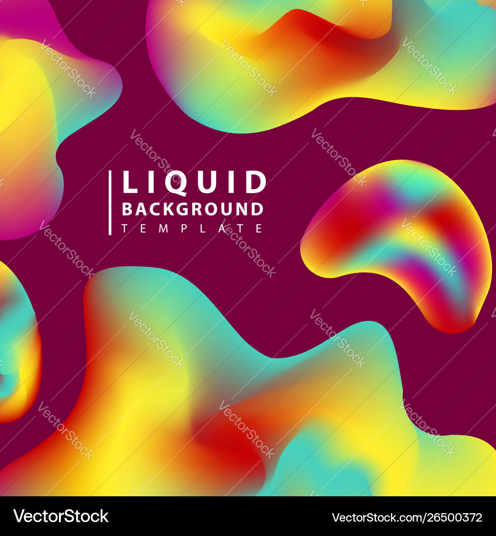 Fluid abstract background colorful liquid shape vector image